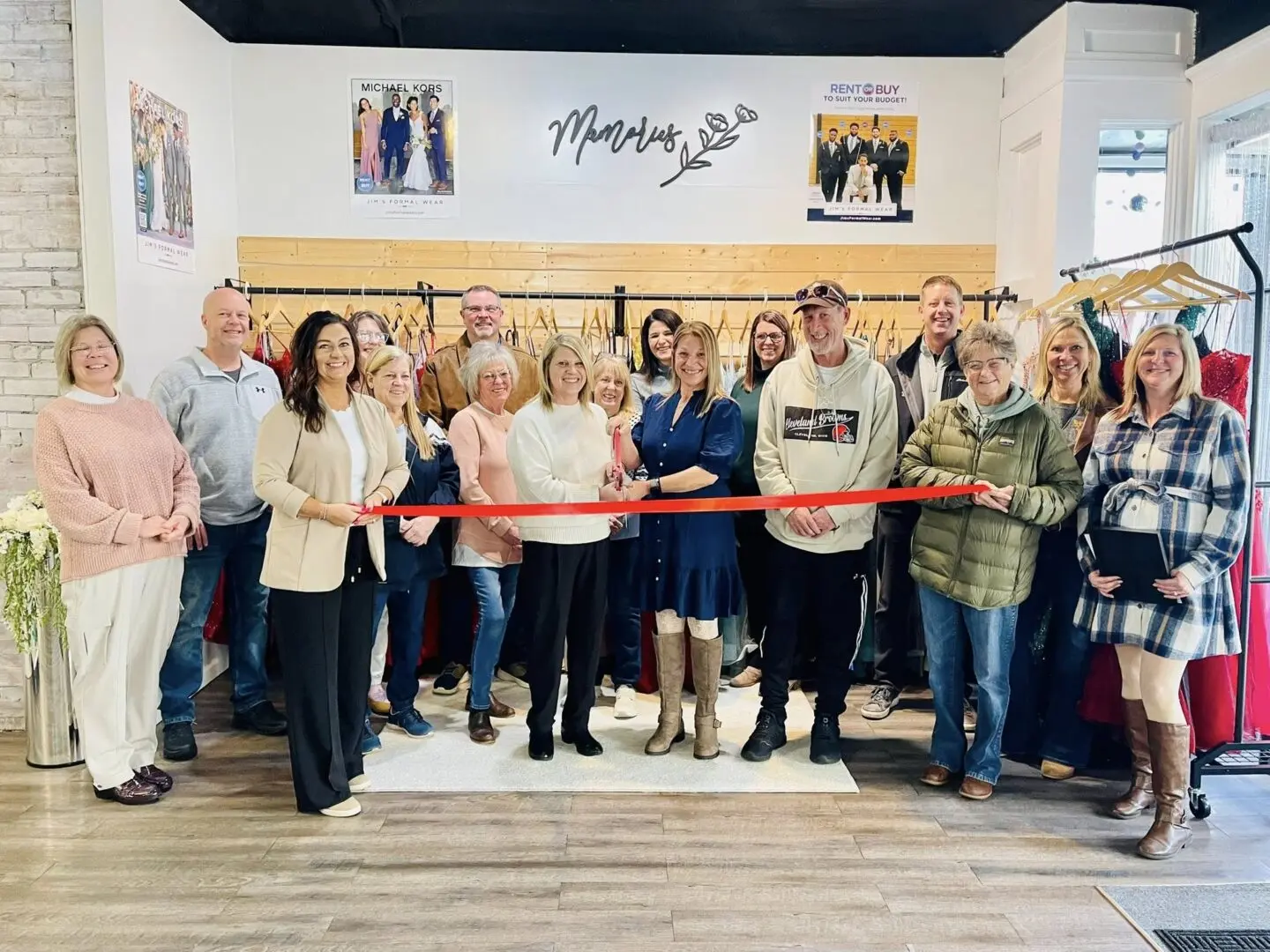 Ribbon cutting celebrating a local small business supported by the Crawford County Chamber of Commerce