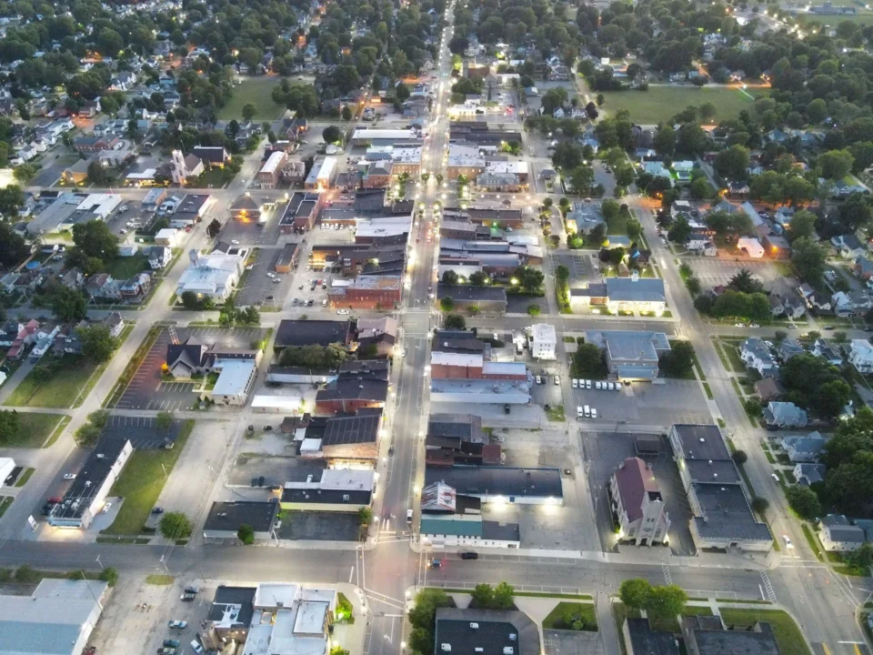 Aerial view of Galion, OH